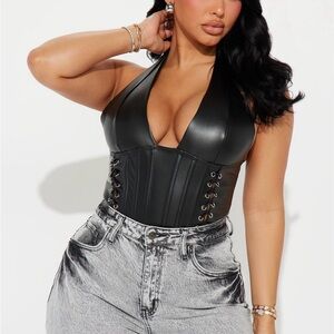 Fashion Nova-Down for You Halter Bodysuit
